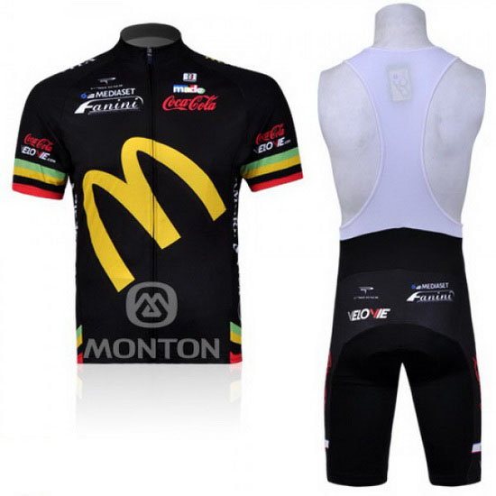 2011 Maillot McDonalds Tirantes Mangas Cortas Negro Y Amarillo